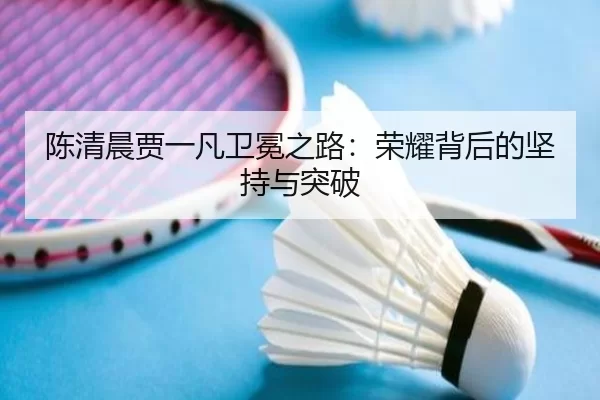 陈清晨贾一凡卫冕之路：荣耀背后的坚持与突破